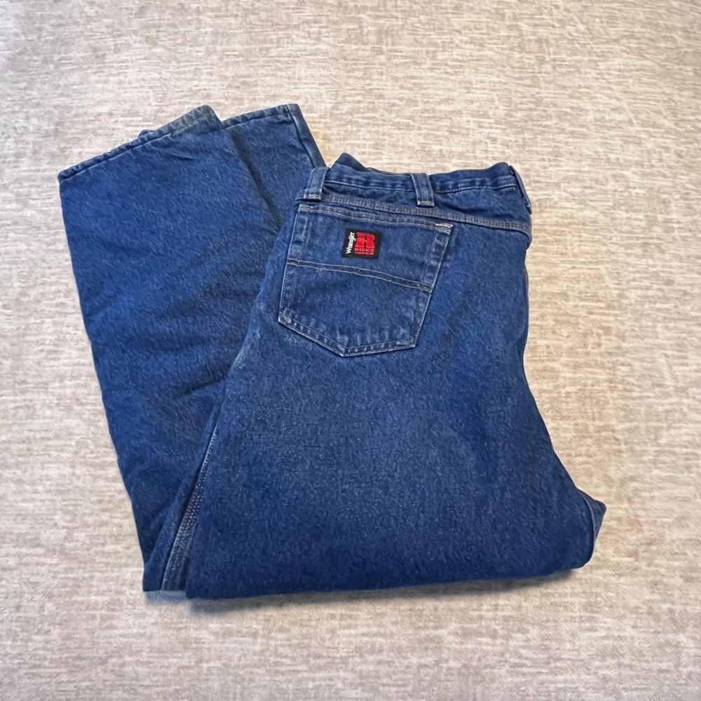 Wrangler Riggs Workwear Jeans Men's 42x30 Blue Denim Carpenter Utility
